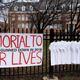 T-shirts mourning teen victims of gun violence hang on a fence in front of Bethesda-Chevy Chase High School on February 14, 2019, on the one-year anniversary of the shooting at Marjory Stoneman Douglas High School in Parkland, Florida, where 17 students and teachers were killed.